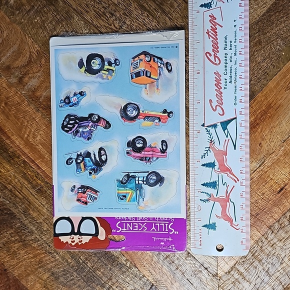 Hallmark Silly Scents scratch n sniff Trucks Tractors sealed sticker sheet - Picture 5 of 7